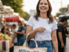Bolsa produzida com Upcycling de banner