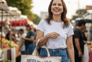 Bolsa produzida com Upcycling de banner